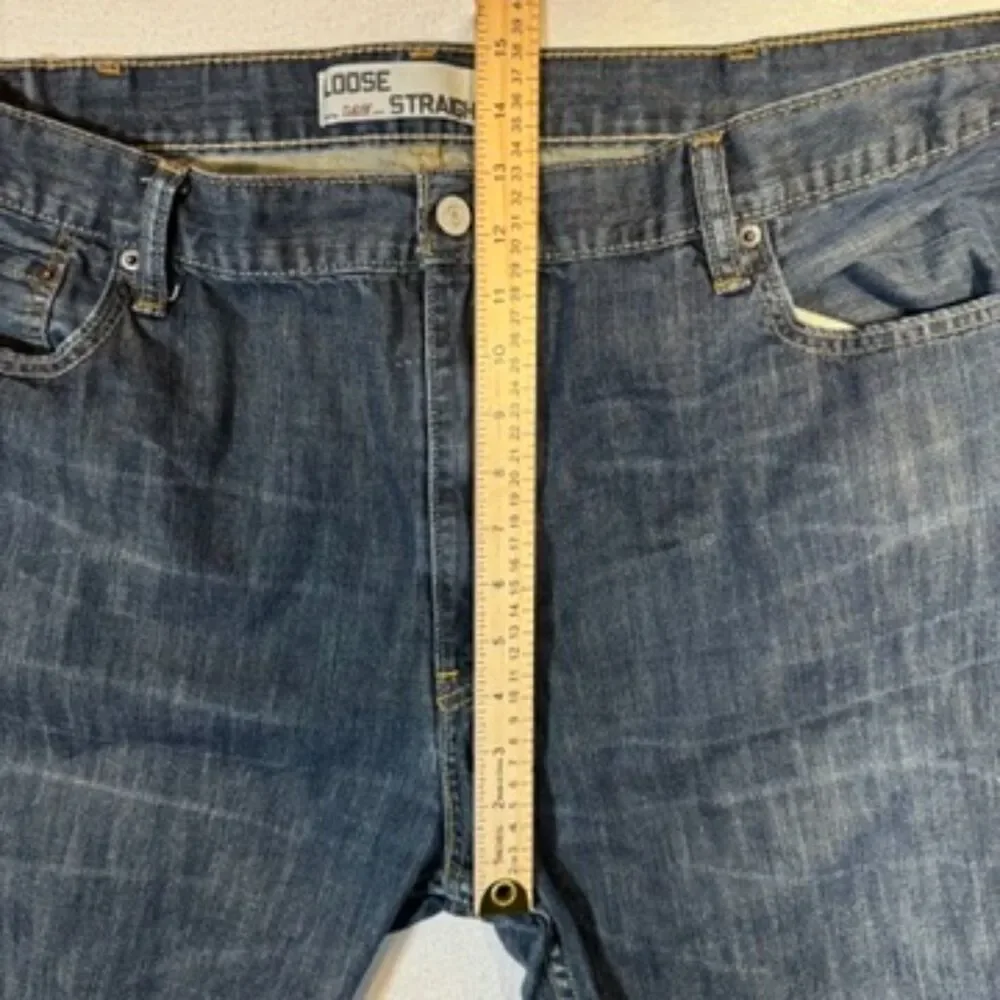 Levis 569 Loose fit Straight Leg Jeans Mens 42x30 Dark Wash Blue Denim